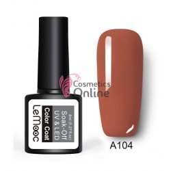 Oja semipermanenta LeMooc color UV / LED de 8 ml Cod A104 Mild Brown + 1 Cutie sclipici Auriu Cadou